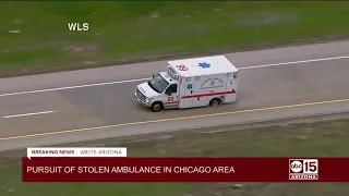 Chicago police in pursuit of stolen ambulance