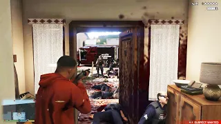 GTA 5 Franklin's House Shootout + 6 Star Wanted Level Escape
