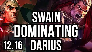 SWAIN vs DARIUS (TOP) | 6/0/8, 500+ games, 900K mastery, Dominating | KR Diamond | 12.16