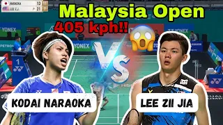 Wow Amazing! Lee zii jia(MAS) Vs Kodai Naraoka(JPN) Di Malaysia Open | Smash 405 kph!! | 🤯