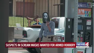 Suspects in scream masks wanted for armed robbery