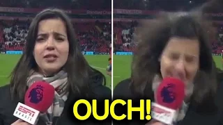 Painful Headshots During Interviews ● Unexpectedly Hit by Football ● Reporters, Trainers and More!