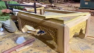 Ingenious Woodworking Techniques Build Carved Presidential Table Extremely Beautiful Woodworking Art