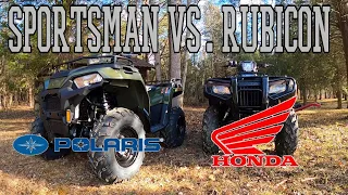 Polaris Sportsman v Honda Foreman Rubicon Raw Comparison!