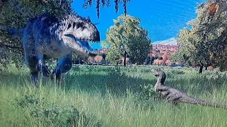 Jurassic World Evolution 2: Indominus Rex communicating with Velociraptor