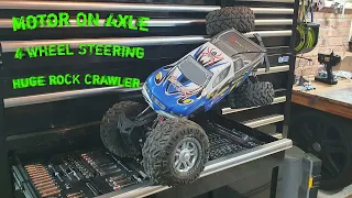 1/8 scale huge rc rock crawler 4ws M.O.A fix and test