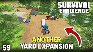 HAVESTING THE FUNNY FIELD & YARD EXPANSION | Survival Challenge | Farming Simulator 22 - EP 59