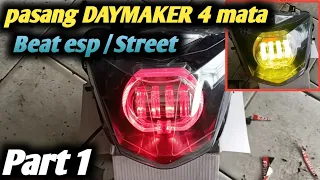 cara pasang lampu daymaker 4 mata di beat esp || Beat street