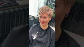 Стрижка пикси с окрашиванием в блонд!/Pixie haircut with blonde coloring! #модаикрасота #пикси