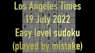 Sudoku solution – Los Angeles Times sudoku 19 July 2022 Easy level