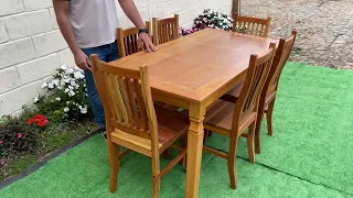 Conjunto Mesa de Jantar com 6 Cadeiras Rústica Madeira Maciça Sudeste Rústico