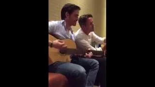 Colin O'Donoghue and Sean Maguire singing
