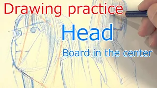 板状ワイヤーで頭部を描く練習 : Drawing Practice　Head  One board version