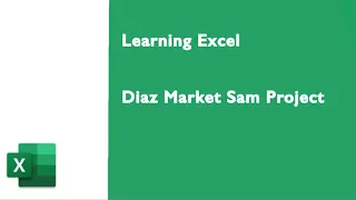 Diaz Marketing Excel Project tutorial part 1