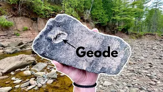 I Found So Many GEODES w/ CRYSTALS in host rock in this river! Minnesota Rockhounding!