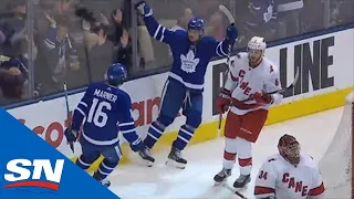 Auston Matthews Sets Up Mitch Marner With A Beautiful Spin-Pass