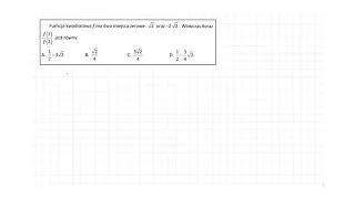 [8/s.73/ZP2OE] Funkcja kwadratowa f ma dwa miejsca zerowe. Wówczas iloraz f(1)/f(2) jest równy: