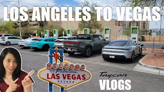 Los Angeles to Las Vegas Roadtrip in an EV using Electrify America Chargers | Porsche Taycan Vlog