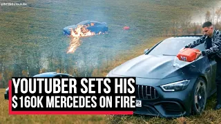 Russian YouTuber sets his $1,60,000 Mercedes on fire, viral video leaves netizens shocked| Cobrapost