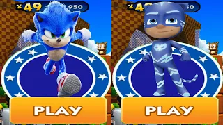 Sonic Dash vs PJ Masks Catboy in Tag with Ryan Movie Sonic vs All Bosses Eggman Zazz All Characters