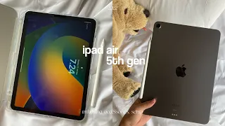 ipad air 5th gen M1 (2022) unboxing | goojodoq stylus pen 13th gen, other accessories, and setup