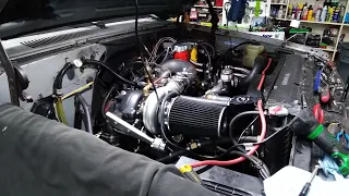 First Start! 6.2 Diesel after full Turbo kit installed.