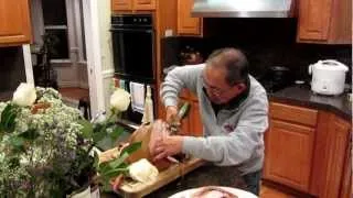 Uncle Clement carving turkey 2012