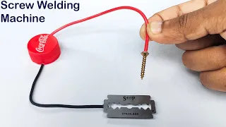 How To Make Simple Screw Welding Machine At Home With Blade | Diy 12V Welding Machine