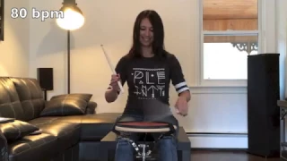 Emmanuelle Caplette Hybrid Rudiment Free Drum Lesson 2017