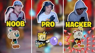 Noob vs Pro vs Hacker Rey Dado y Diablo - Cuphead