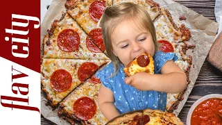 2 Year Old Makes Her Own Pizza #shorts