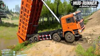 Spintires MudRunner - FAW MAN KAMAZ Dump Truck Driving Offroad | Live Stream
