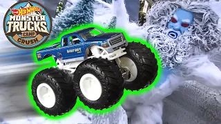 Hot Wheels Monster Truck Bigfoot Takes on the Abominable Snowman! ☃️ - Monster Truck Videos for Kids