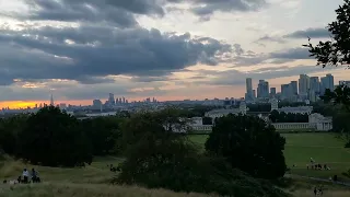 A beautiful sunset view in Greenwich park, London