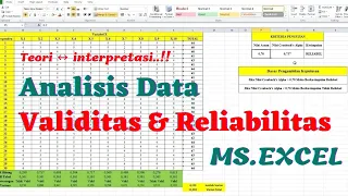 Validity and Reliability Test in Excel - Pearson Correlation Validity Test