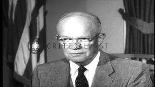 President Eisenhower speaks about his decision to dispatch Federal troops to Litt...HD Stock Footage