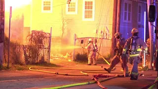 AFD battle flames from a shed fire near Comal and 7th Street