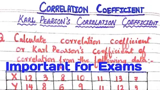 Statistics - Correlation Coefficient || Karl's Pearson correlation coefficient