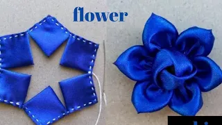 How to make an adorable and beautiful ribbon flower 🌺#creativeideas #flowercraft #art