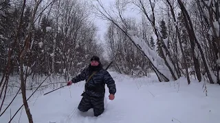 Мототолкач-Ураган, тону в глубоком снегу , зимняя охота!