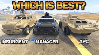 GTA 5 Menacer VS Insurgent Pick Up Vs HVY APC Tank