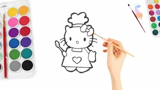 How to Draw | Easy Hello Kitty Chef |🍽 step by step @knowledgewitharts