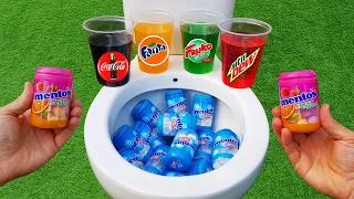 Experiment !! Mentos and Coca Cola, Fanta, Mtn Dew, Fruko In toilet