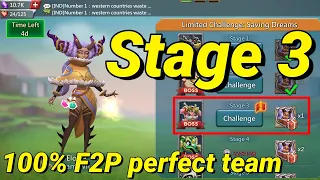 Lords mobile limited challenge saving dreams stage 3