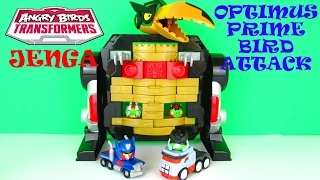 Angry Birds Transformers Jenga: Optimus Prime Bird Attack Game Playset Toy Review Hasbro Toys