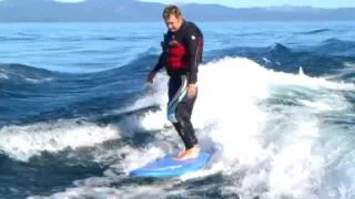 Guy Eats it Wake Surfing behind 2 boats