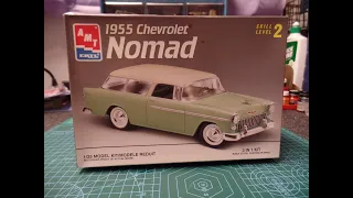 1955 Chevy Nomad AMT Ertl 1:25 Scale Model Car Kit Unboxing