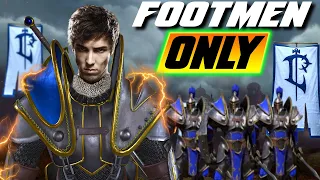 FOOTMEN ONLY - FOOTMAN FRENZY IN MULTIPLAYER MELEE - WC3 - Grubby