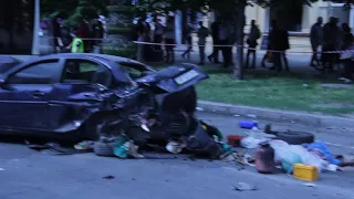 Видео последствий ДТП в центре Запорожья. 10.05.2018.