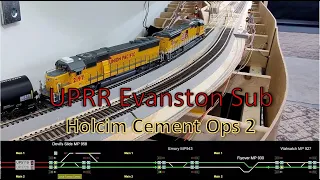 Part 2 - Model Railroad Ops w/ DISPATCHER PANEL Operations at Holcim Cement on the UPRR Evanston Sub